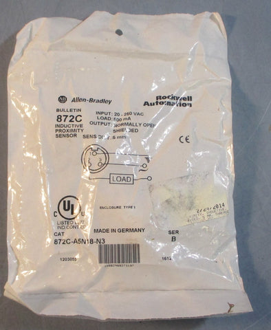 Allen Bradley 872CA5N18N3 Ser B Inductive Proximity Sensor 5mm Sens Dist 500mA