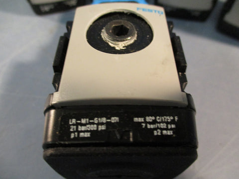 Lot of (5) Festo LR-M1-G 1/8-Q7I Pneumatic Pressure Regulator w/G 1/8 Ports