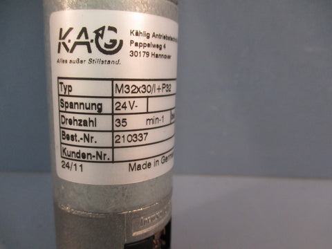 KAG M32X30/I+P32 Planetary Gearhead w/24VDC Motor M32 35rpm 210337 i=93:1