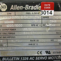 Allen Bradley Electric Servo Motor: 1326ABB430G21K4, 460V, 4 PH
