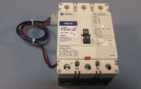 Allen Bradley 140U-I6C3-C15M (A) Circuit Breaker 3 Pole 15A W/ Aux Switch Used