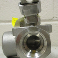 Apollo 7660427A 3Way Ball Valve CF8M Body 316SS Stem and Ball