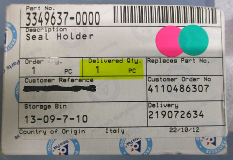 Tetra Pak 33496370000 Seal Holder 3349637AC 55mm OD