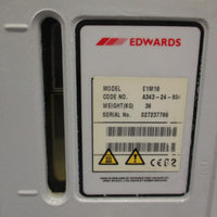 EDWARDS E1M18 CODE #A34324904 SINGLE STAGE OIL SEALED ROTARY VANE VACUUM PUMP