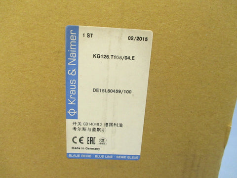 KRAUS & NAIMER MANUAL MOTOR CONTROLLER KG100.T105/04.E