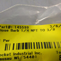 Rocket Industrial Inc. 145599 Hose Barb Fitting 1/4" NPT to 3/3" Lot of 18