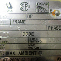 General Electric 5KS184ATE305A Inverter Duty Motor 2HP 1175RPM 11/8" Shaft Dia
