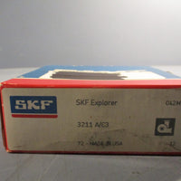 SKF 3211 A/C3 Double Row Angular Contact Ball Bearing, Pressed Steel