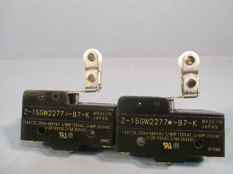 Omron Roller Lever Switch Lot of Two Z15GW2277B7K
