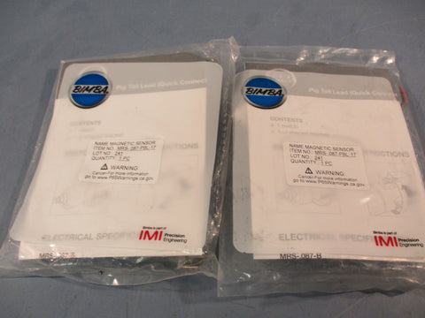 Lot of (2) BIMBA MRS-087-PBL-17 MRS Magnetic Reed Switch 120VAC/VDC 20 MA