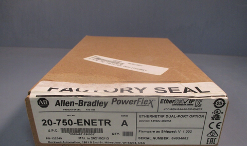 Allen-Bradley PowerFlex ENet/IP Dual-Port Module Ser A 20-750-ENETR SEALED!