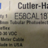 Eaton Cutler Hammer E58CAL18T111R2 18mm Tubular Photoelectric Sensor 10-30VDC