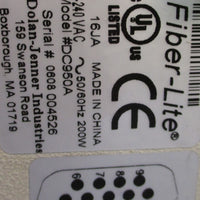 Dolan Jenner Industries Fiber Lite DC950 DC Regulated Illuminator Light DC950A