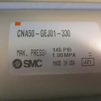 SMC CNA50-GEJ01-330 Pneumatic Air Cylinder CNA50D-UA 145PSI 1MPa 24" Length