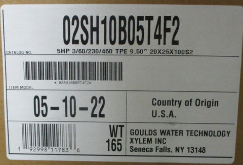 Goulds 02SH10B05T4F2 e-SH End Suction Pump 9-1/2" Imp Dia 5HP ESHC 2X2 1/2X10-4P