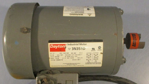 Dayton 3N351D Industrial Motor 3PH 1725/1425RPM 1/2HP 1/2" Shaft Dia