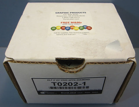 DuraLabel NFPA Diamond Adhesive Labels T02021 2" Width 2" Length 500 Count NIB