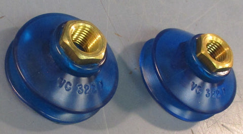 Vi Cas VC 322D Round Vacuum Cups 1/4 NPT Style J 2" Length Lot of 2