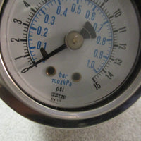 Lot of (2) ENFM 7RW132C0K301KG Pressure Gauge 711411/21/8 015 PSI/BAR