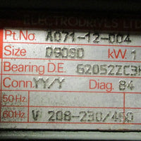 Electrodrives A07112004 Induction Motor w/ Edwards EH250 Mechanical Booster
