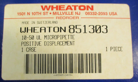 Wheaton 851303 Positive Displacement Micropipette 1050 uL