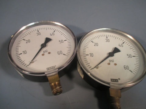 WIKA Pressure Gauge 060 PSI (Lot of Two) 4255993