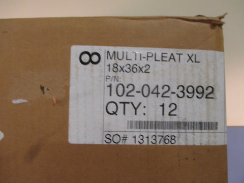 Box of 12 Koch Filter Corporation Air Filter 18 IN X 36 IN X 2 IN 102042399