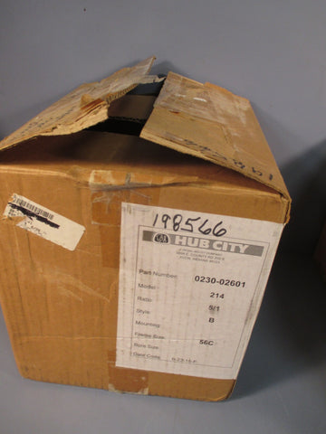 Hub City Cast Iron SingleReduction Worm Reducer 214 Ratio 5/1 B 56C 023002601