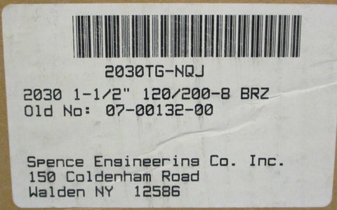 Spence Engineering 2030TG-NQJ Valve Regulator 1-1/2" 07-00132-00 120-200 Range