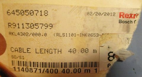 Bosch Rexroth RKL4302 Servo Motor Power Cable R911305799 40 Meters Long