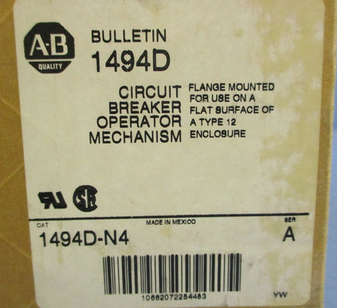 Allen Bradley 1494DN4 SER. A Flange Mounted Circuit Breaker Operator Mechanism