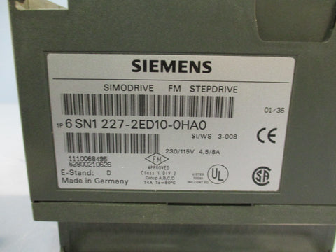 SIEMENS SIMODRIVE 6SN1 227-2ED10-0HA0 Step Drive 230/115V 4,5/8A