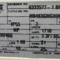 Dodge Quantis HB483GHG80M4 Gearmotor 63335771 BF 61.14:1 11/4" Shaft Dia