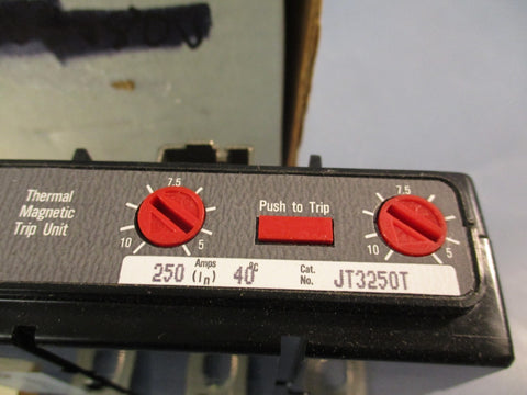Cutler Hammer JT3250T Trip Unit Eaton 600VAC 250A 3P Type JD HJD or JDC Frame