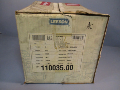 LEESON C6T17FB2D 1725 RPM D56 TEFC 3PH MOTOR 1HP 110035.00