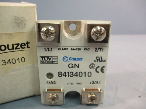 Crouzet GN 84134010 Solid State Relay 25 Amp 24-280 VAC / 3-32 VDC