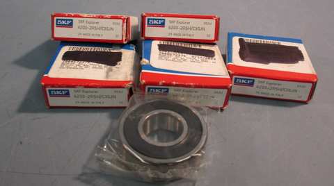 Lot of (5)  SKF 6203 2RSH/C3GJN Deep Groove Radial Ball Bearing