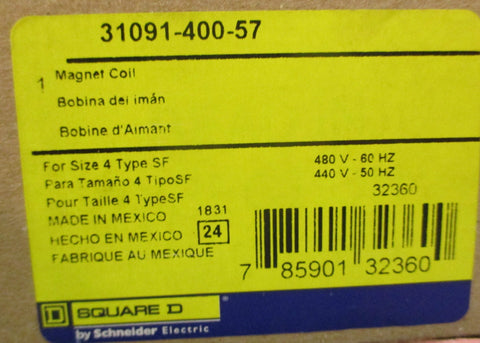 Schneider Electric Square D 31091-400-57 Magnet Coil 480/440V Corner Broken