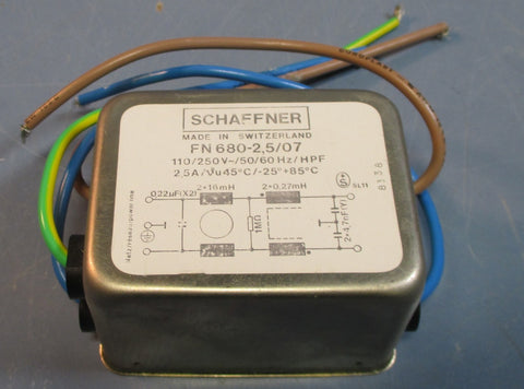 Schaffner FN 6802,5/07 Power Line Filter 2,5A NOS