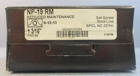 Sealmaster NP-19 RM Pillow Block Bearing 1-3/16" Bore 715736 New in Sealed Box