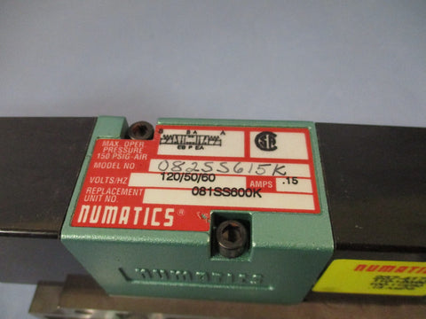 Numatics Solenoid Valve .15 Amps, 120/50/60V 082SS615K