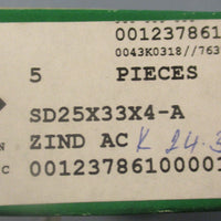 INA SD25X33X4A Double Lip Oil Seal Polyurethane 25mm ID 33mm OD 4mm W Lot of 12