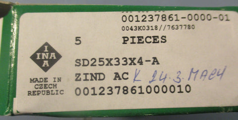INA SD25X33X4A Double Lip Oil Seal Polyurethane 25mm ID 33mm OD 4mm W Lot of 12