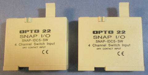 Opto 22 I/O Module SNAPIDC5SW 4 Chan. Switch Input Dry Contact Input Lot of 2