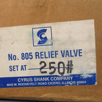 Cyrus Shank 805, Relief Valve, 1" Inlet, 250 PSIG, 1184 SCFM