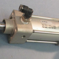 SMC NCA1D150-0200 Pneumatic Tie-Rod Cyllinder 250PSI 2" Stroke W/ Rod Clevis