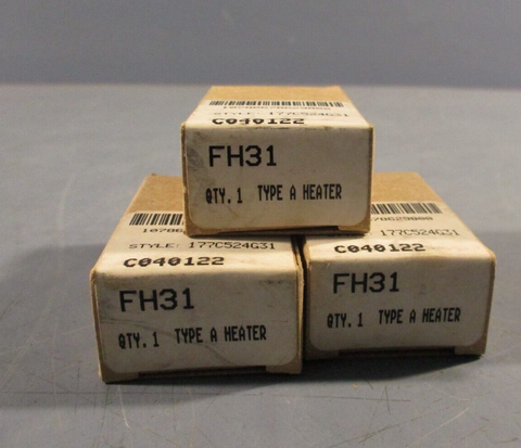 LOT OF (3) EATON CUTLER HAMMER Type A Heater Element Style 177C524G31 FH31