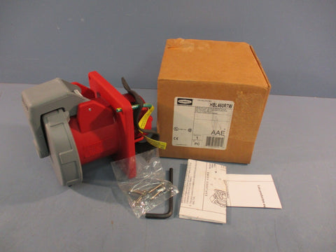 Hubbell HBL 460R7W Pin & Sleeve Outlet Receptacle 3-Phase 4-Pin 480VAC 60A