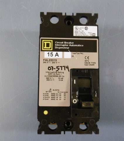 Square D FAL22015 Circuit Breaker 15A 240 V