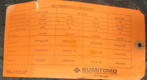 Sumitomo CNH4115Y8 Geared Baldor CWDM3611T Washdown Duty Motor 11/2" Shaft Di